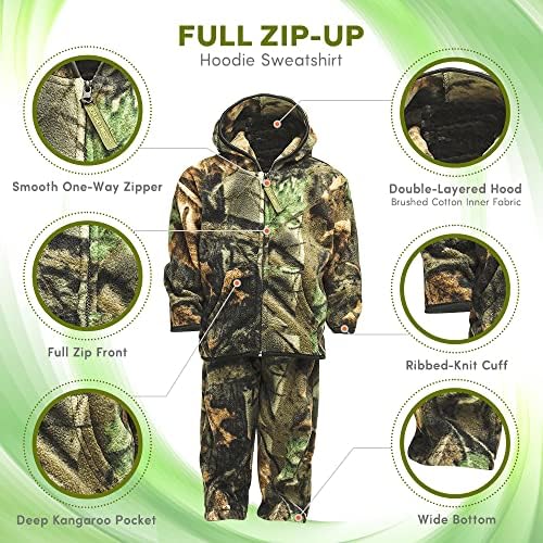 Camo Toddler Damon Full Zip Jacket Pants Set - Soft Durable Easy to Wear