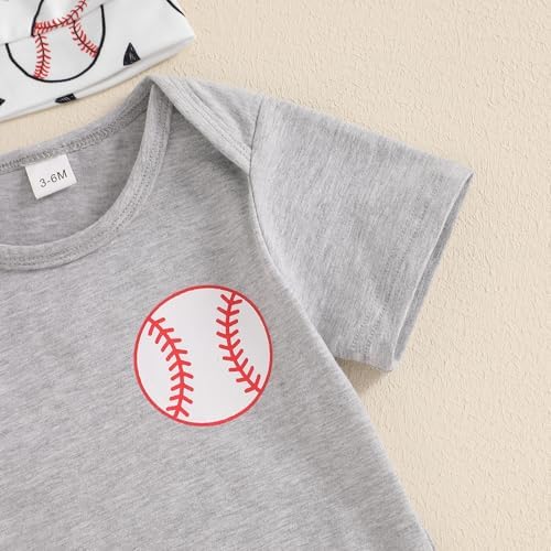 Lamuusaa Newborn Baby Boy Baseball Outfit Set