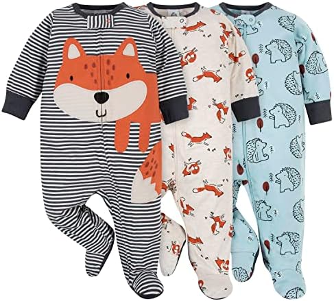 Gerber 3-Pack Sleep N Play Blanket Sleepers for Baby Boys