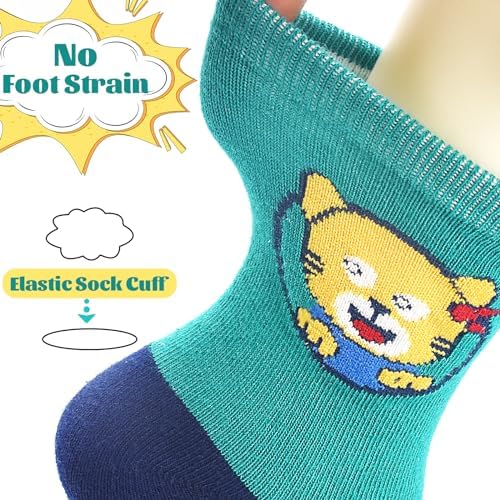 Safest Non-Slip Toddler Socks with Cartoon Grip
