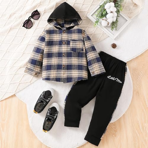 Cool Plaid Toddler Boys Outfit Set