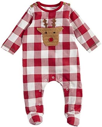 Mud Pie Baby-Boys Reindeer Check Crochet Sleepy