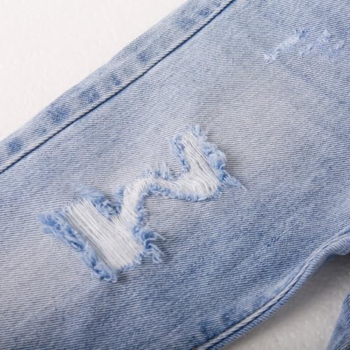 Adjustable Ripped Jeans for Baby Toddler Soft Cotton Fun Style