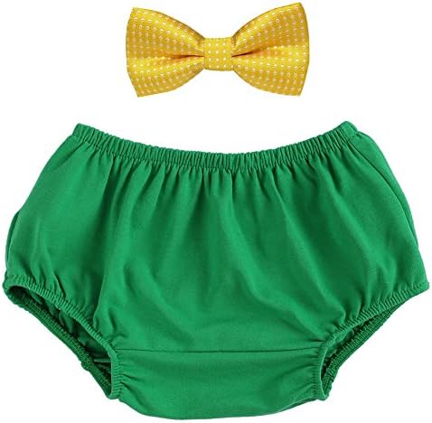 Baby Boys Cake Smash Outfit 1st Birthday Cotton Pants Bloomers Bowtie Set