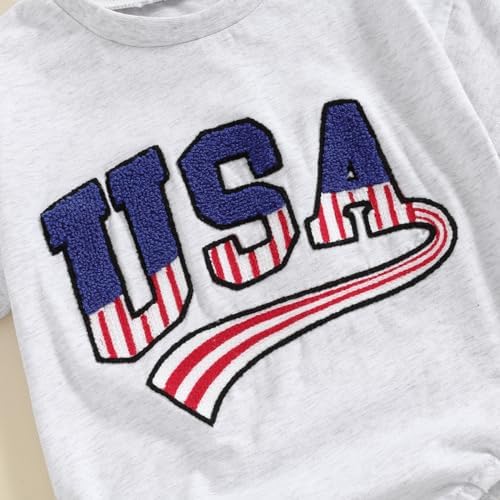 4th of July Toddler Romper US Milestones