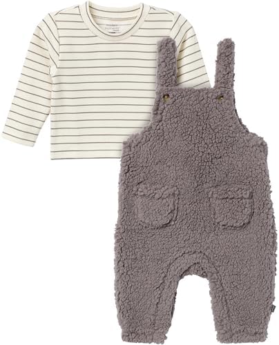 Modern Moments by Gerber Baby Microplush Overall Set - Cozy and Stretchy