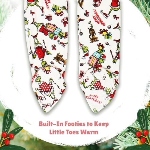 Dr Seuss The Grinch Santa Baby Sleepers - Pajamas for Toddler Infant