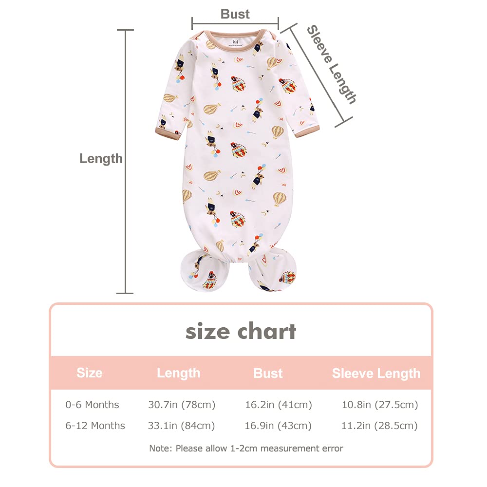 Miracle Baby Bear Balloon and Rainbow Matching Nightgown Set for Newborns