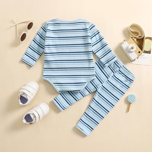 Emmababy Fall Striped Romper Set for Baby