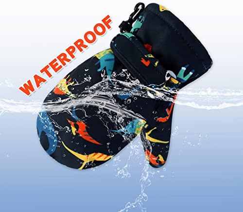 BAVST Toddler Waterproof Mittens Fleece Lined Winter Warm Gloves for Little Kids