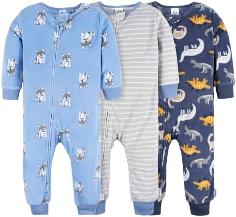 Gerber Baby Boys flame resistant fleece pajamas 3-pack