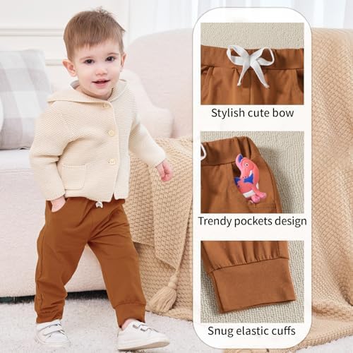 DREAM BUS Pack of 3 Toddler Jogger Pants with Pocket