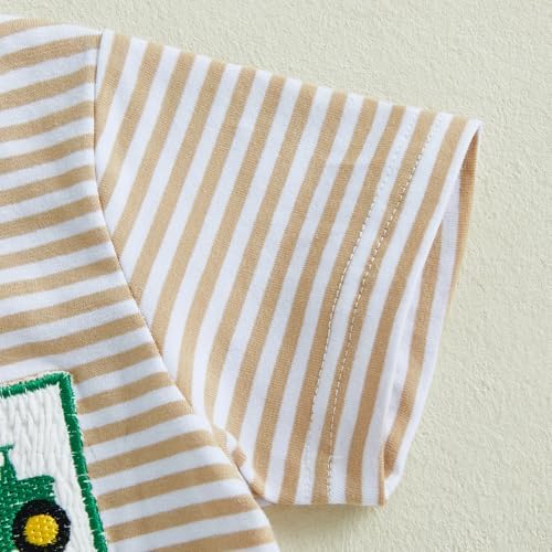 Tractor-themed toddler boys short set with breathable fabric
