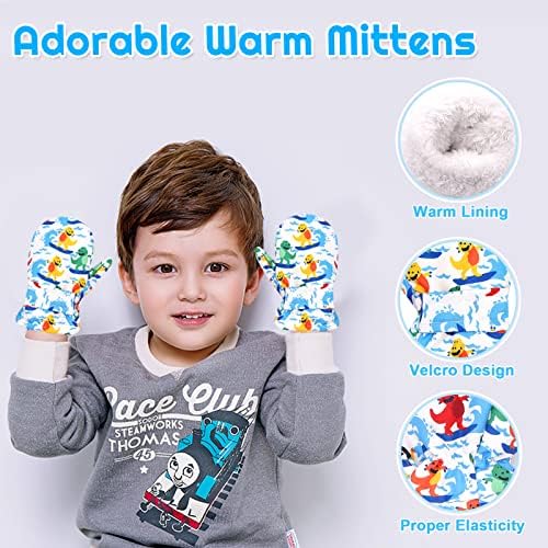 BAVST Toddler Waterproof Mittens Fleece Lined Winter Warm Gloves for Little Kids