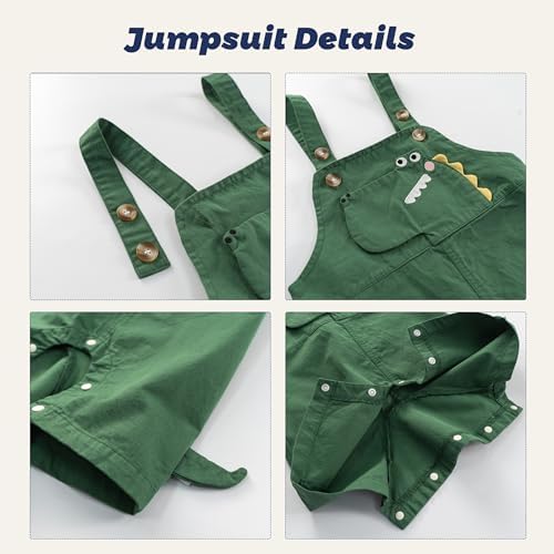 Volunboy Baby Summer Comfort Overalls Dinosaur PRINT romper for Boys