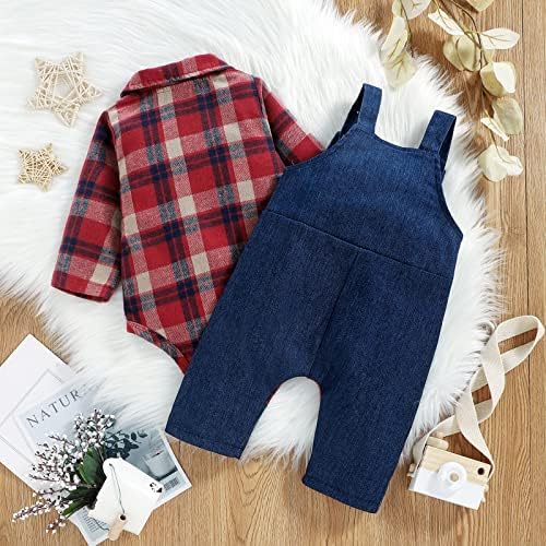 ODASIRA Baby Boy Romper Set with Jumpsuit and Overalls