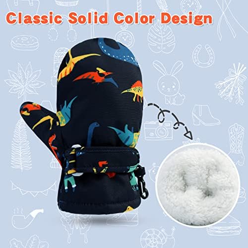 BAVST Toddler Waterproof Mittens Fleece Lined Winter Warm Gloves for Little Kids