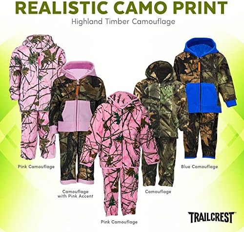 Camo Toddler Damon Full Zip Jacket Pants Set - Soft Durable Easy to Wear