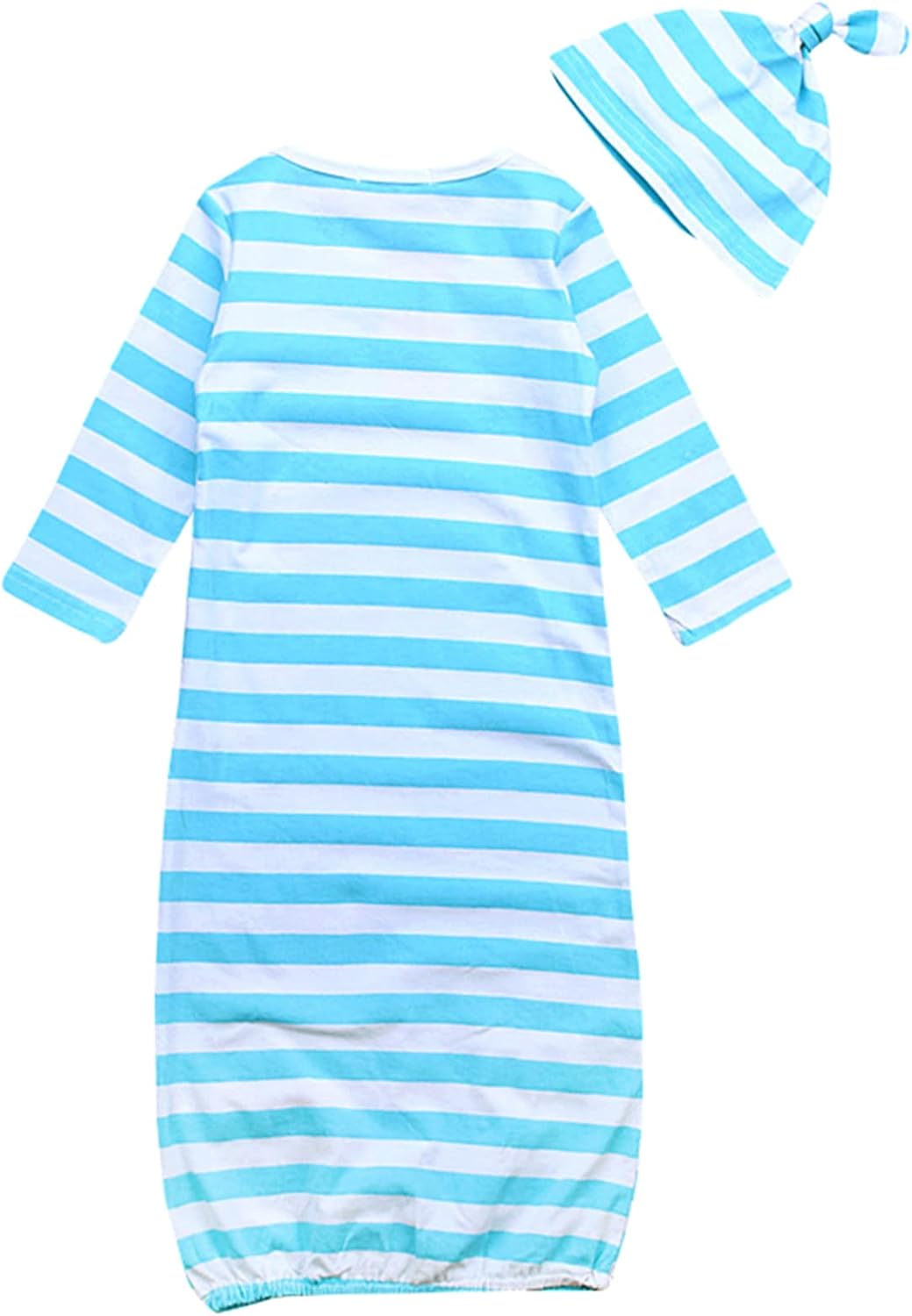 3 Piece Set for Newborn Boys Gown Blanket and Hat