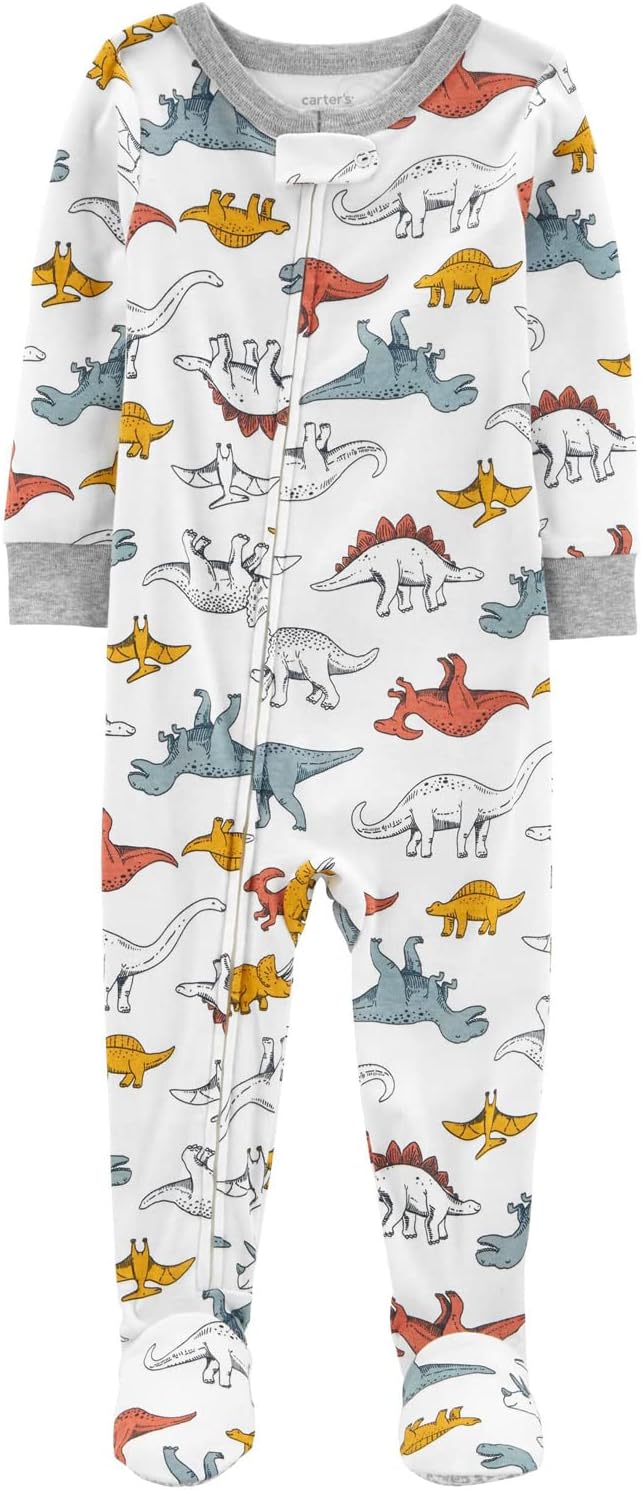 Carters Toddler Boys 1-Piece Dinosaur Pjs - 18 Months Multi Grey Dinos