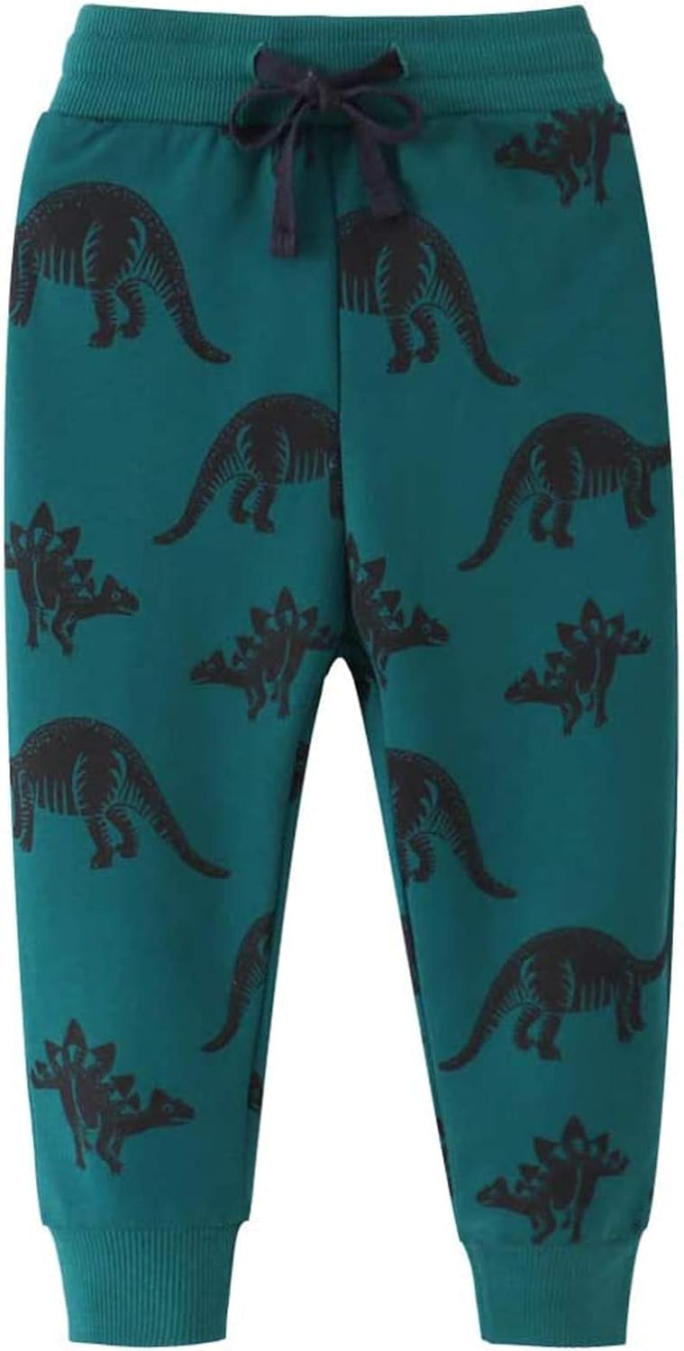 Dinosaur Pattern Cotton Boys Drawstring sweatpants