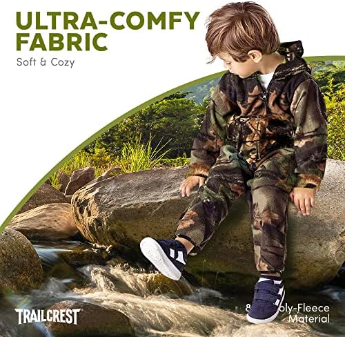 Camo Toddler Damon Full Zip Jacket Pants Set - Soft Durable Easy to Wear
