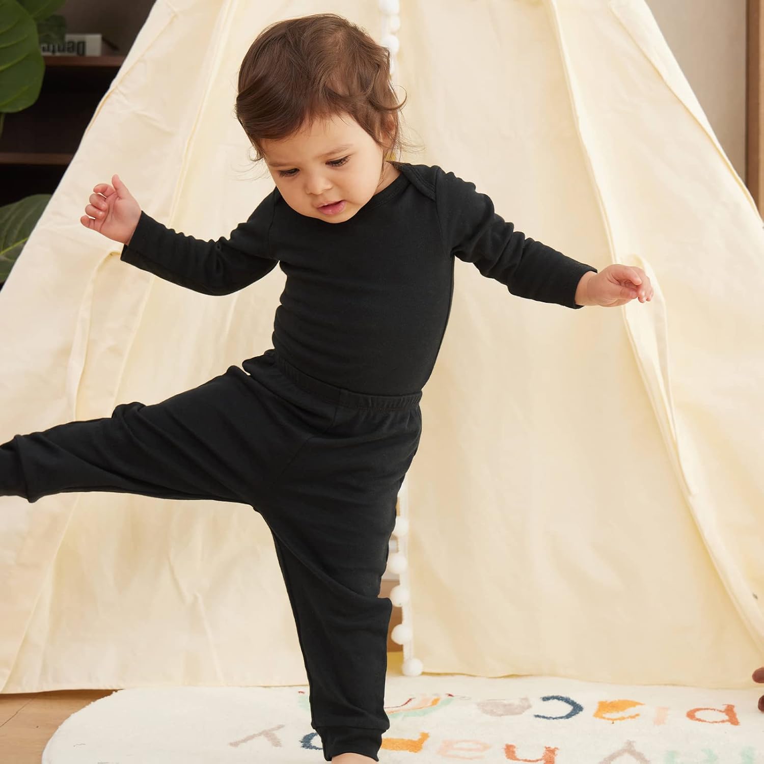 Sturdy Black Baby Pants for Newborns