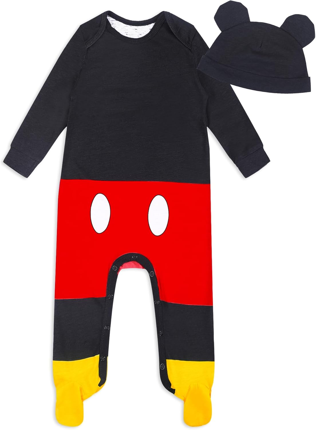 Disney Baby Boys Mickey Mouse Romper Cap Set - Cute for Fall Winter