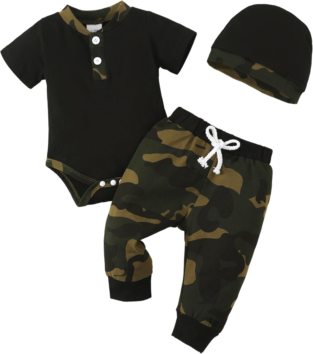 Letter Print Romper Pants Set for Baby Boys