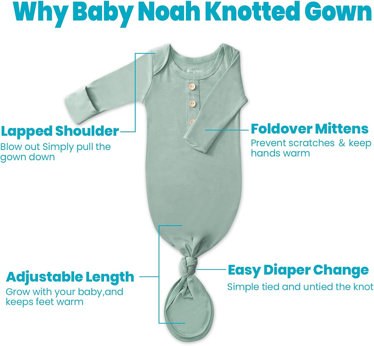 Newborn Gown with Mitten