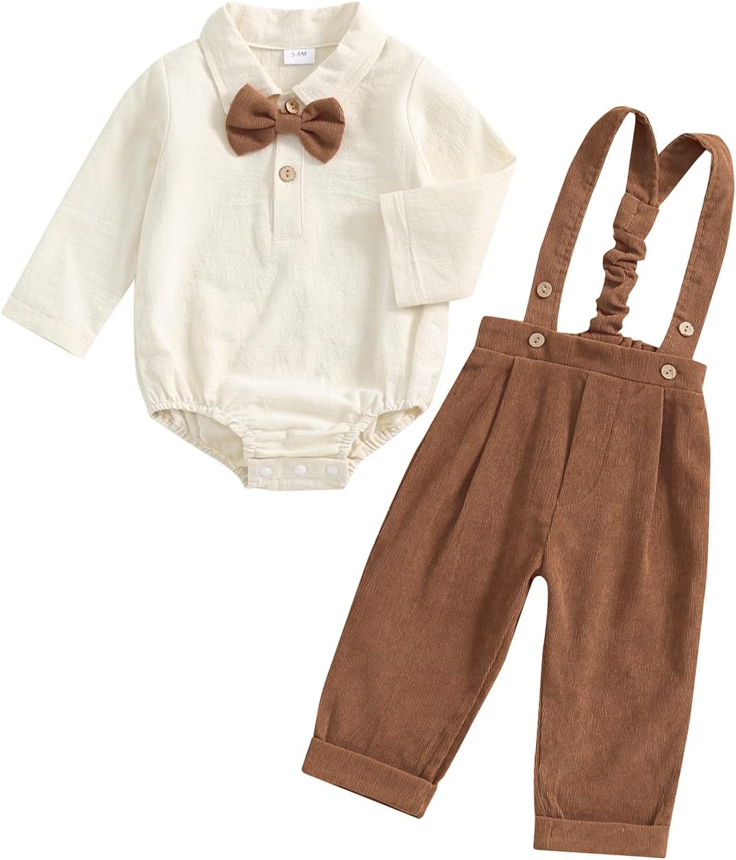 BULINGNA 2Pcs Newborn Boy Fall Gentleman Outfit Set for US Boys