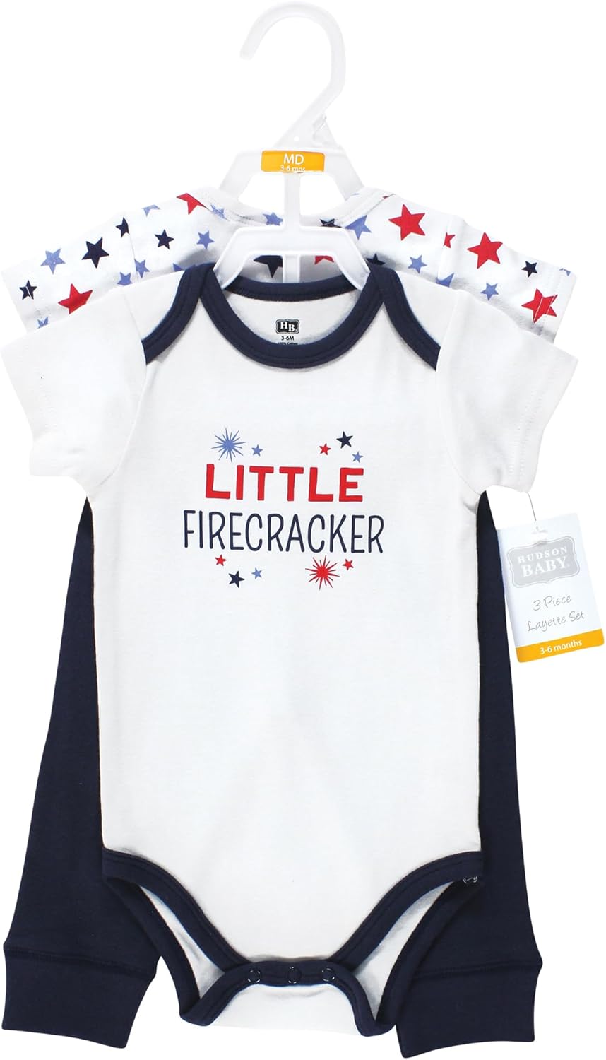 Hudson Baby Firecracker - Unisex Cotton Bodysuit Pant Set