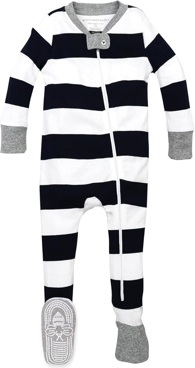 Burts Bees - Organic Cotton Pajamas for Boys - Zip-Front Sleepers