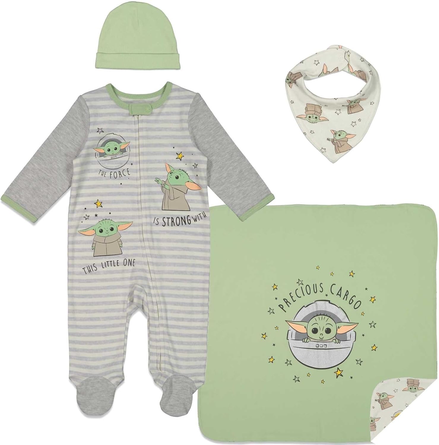 STAR WARS The Mandalorian Newborn Set Coverall Bibs Blanket and Hat