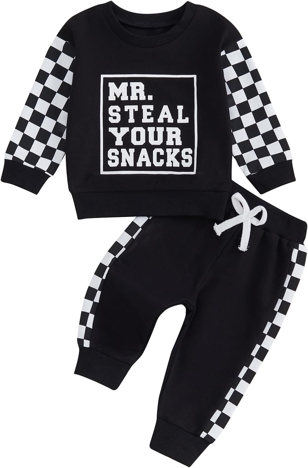 BeQeuewll Toddler Fall Winter sweatshirt and pants set for boys