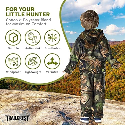 Camo Toddler Damon Full Zip Jacket Pants Set - Soft Durable Easy to Wear
