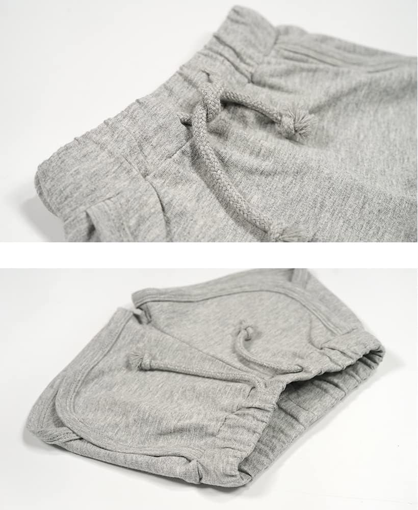 3 Pack Solid Cotton Athletic Shorts for Babies with Drawstring