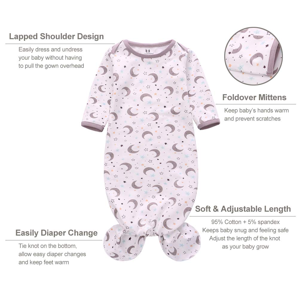 Miracle Baby Bear Balloon and Rainbow Matching Nightgown Set for Newborns
