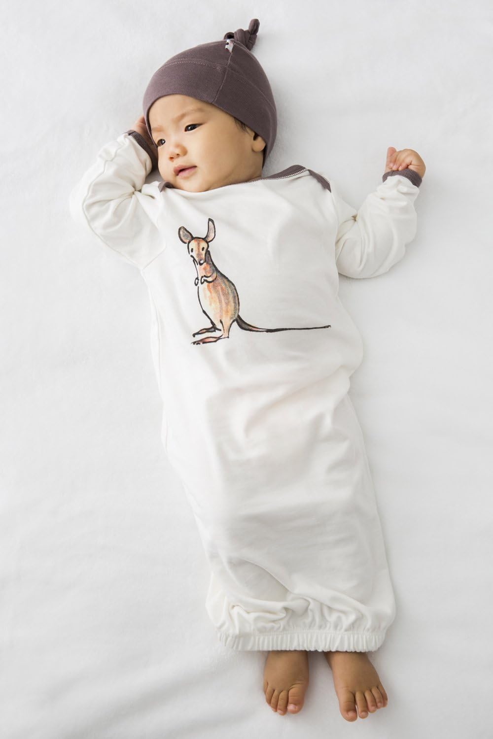 Babysoy Jane Goodall Animal Long Sleeve Newborn Gown