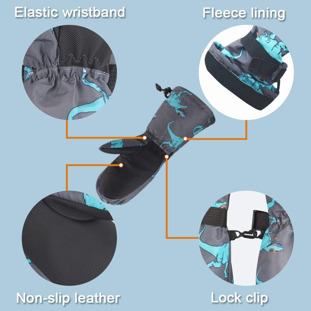 Winter Kids Waterproof Gloves for Boys Girls Babies 1-5 Years Old