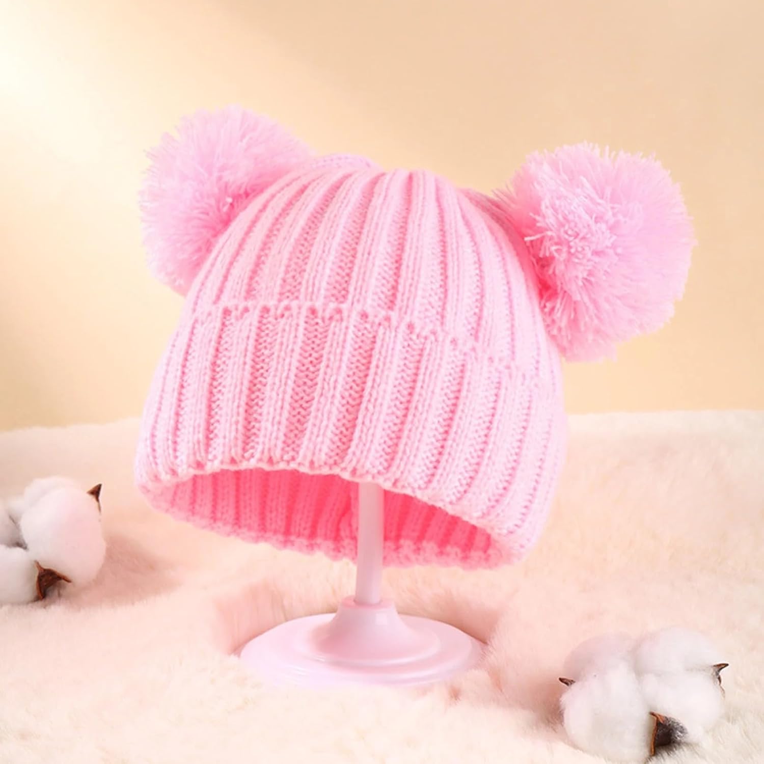 Warm Faux-Trim Winter Cap for Babies and Kids