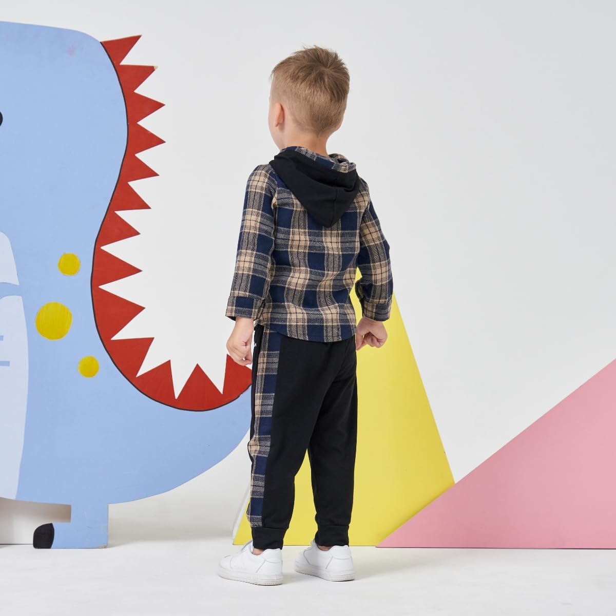 Cool Plaid Toddler Boys Outfit Set