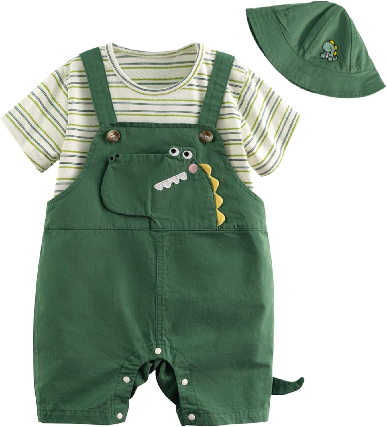 Volunboy Baby Summer Comfort Overalls Dinosaur PRINT romper for Boys