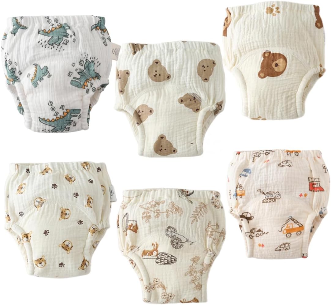 6 pack soft cotton potty training underpants for babies boys and girls