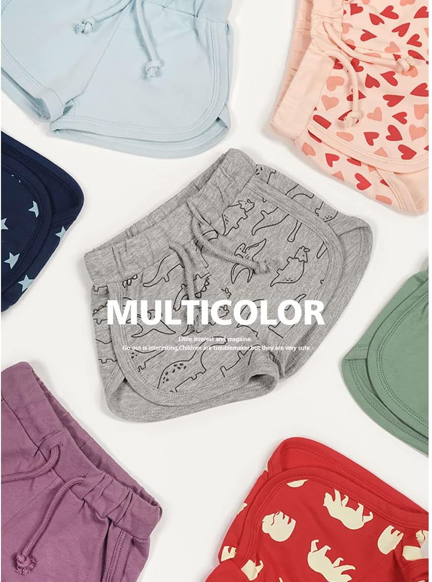 3 Pack Solid Cotton Athletic Shorts for Babies with Drawstring