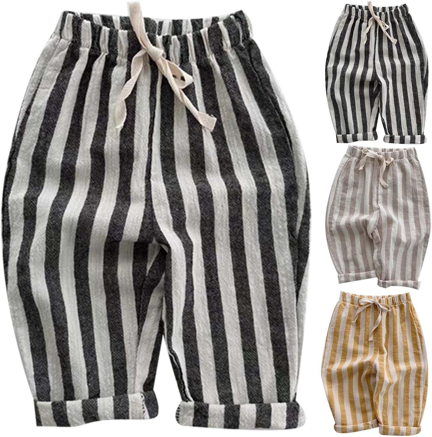 Striped Pull-on Jogger Harem Pants