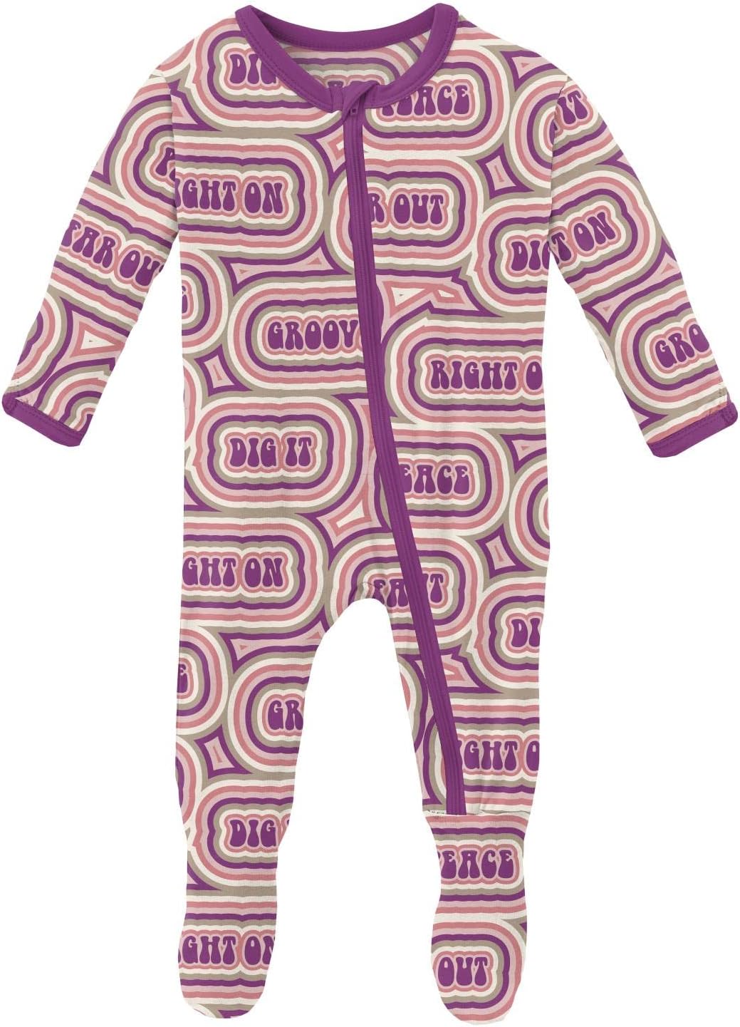 KicKees Trendy Print Footie with Zippers for Babies and Kids