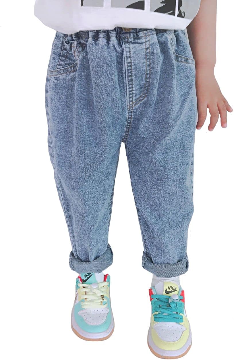 Baby Boys Denim Pant with Elastic Waistband
