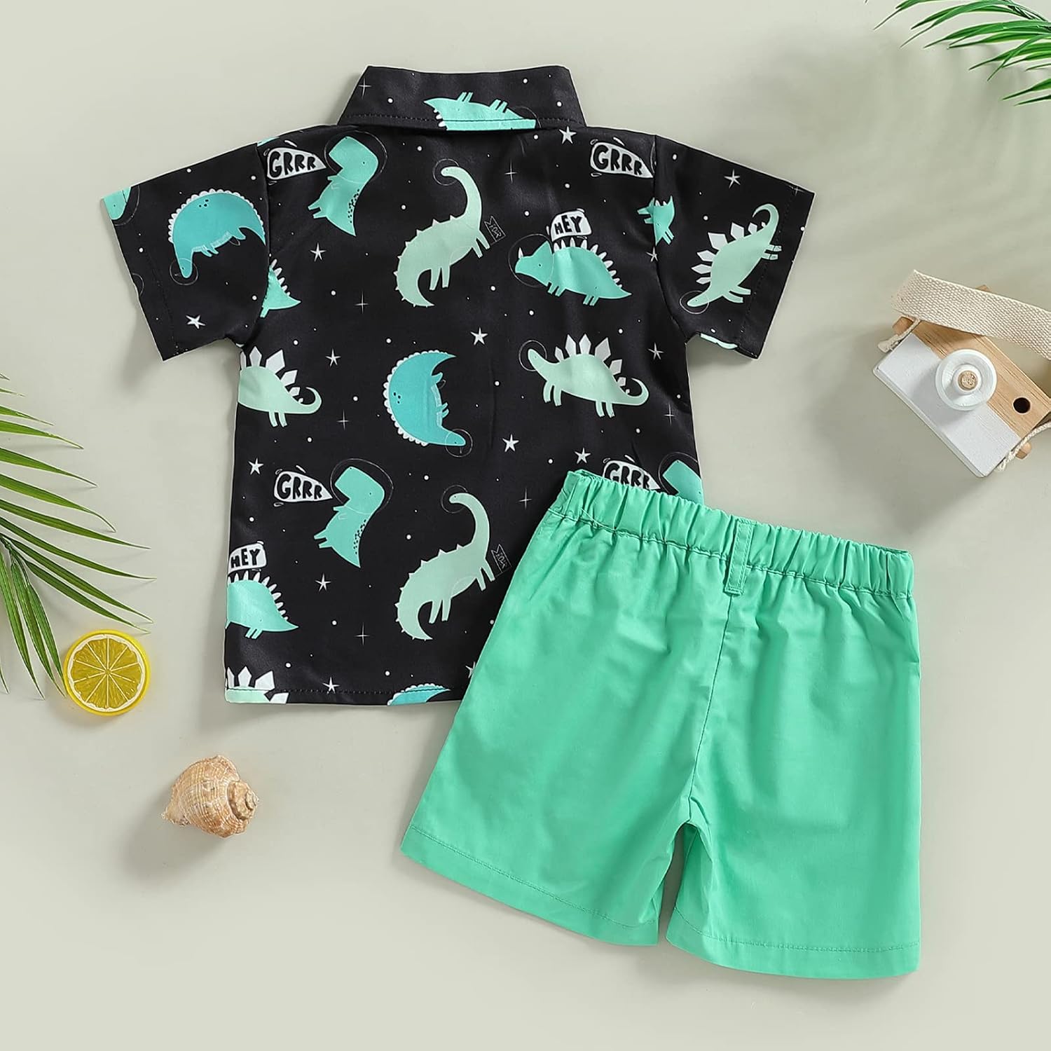 Covvoliy 2Pcs Baby Boys Summer Printing ShirtsShorts Sets