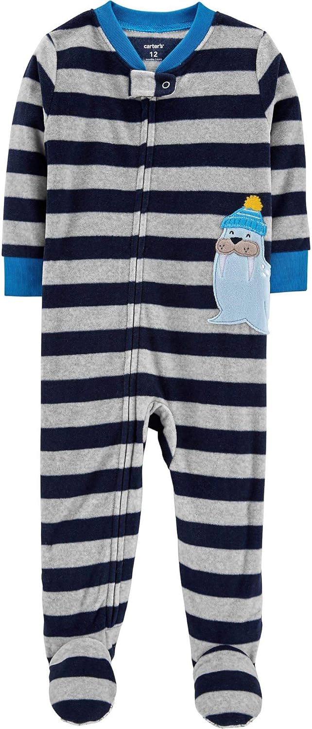 Carters Toddler Boys Striped Walrus Block Big Blankie Sleepie